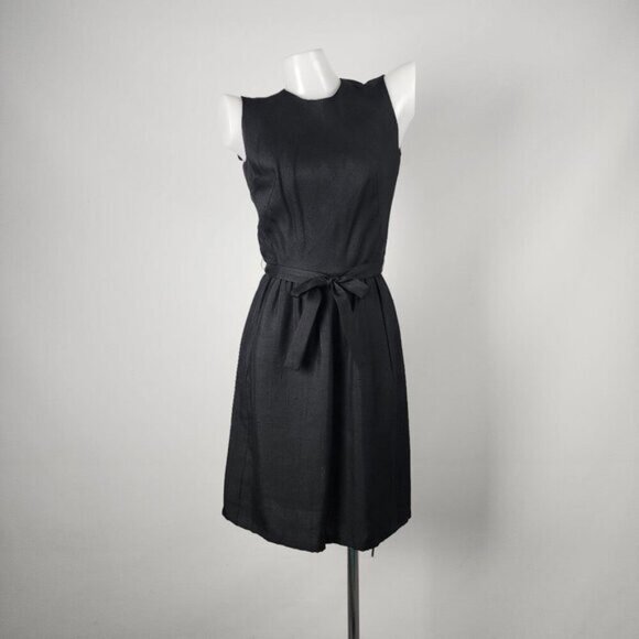 Vintage Bonwit Teller by Townley Black Belted Sleevless Dress Size XS - Picture 1 of 5